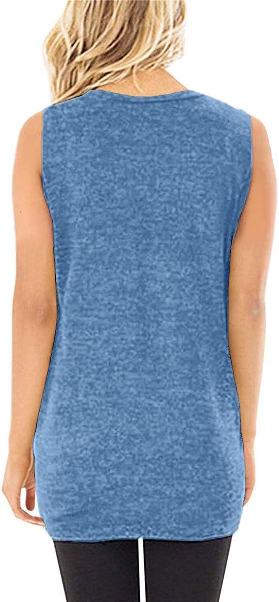 imageSAMPEEL Womens Tank Tops Twist Knot Summer Sleeveless07lightblue