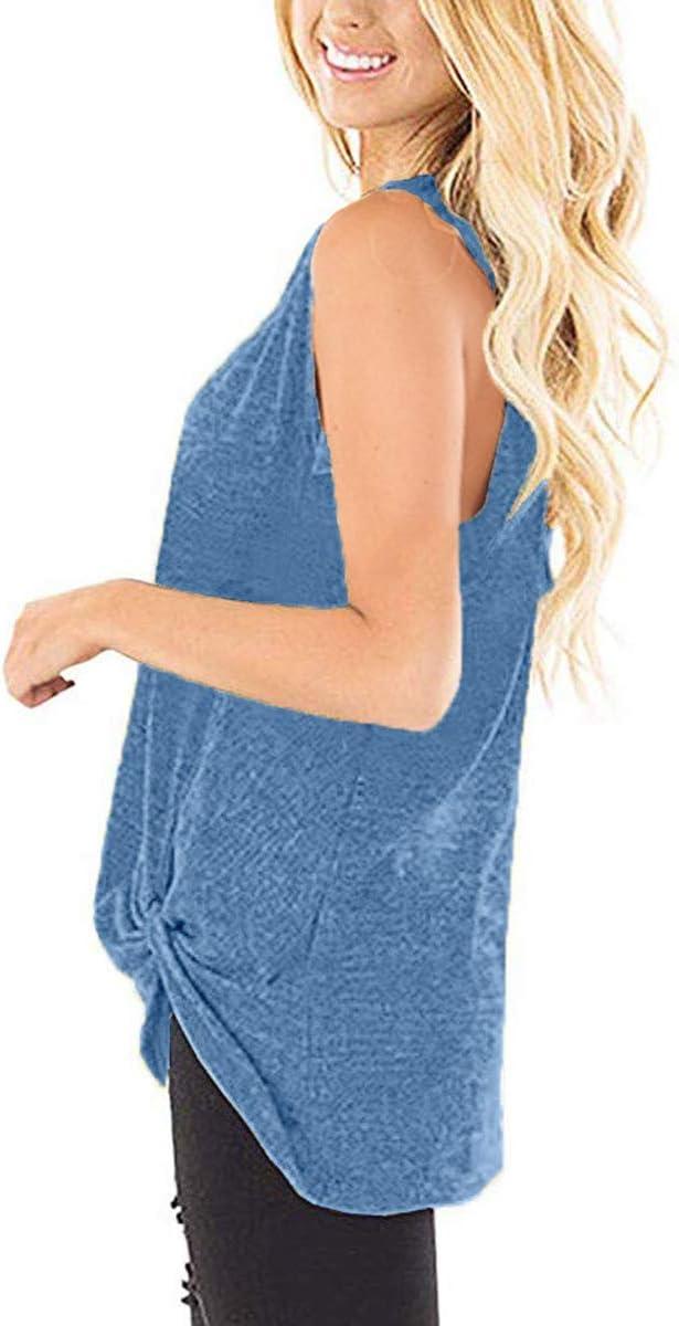 imageSAMPEEL Womens Tank Tops Twist Knot Summer Sleeveless07lightblue