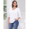 imageSAMPEEL 34 Length Sleeves Womens Tops Blouses for Women Dressy Casual Tops Trendy Summer Shirts Spring Clothes 2025All White