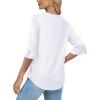 imageSAMPEEL 34 Length Sleeves Womens Tops Blouses for Women Dressy Casual Tops Trendy Summer Shirts Spring Clothes 2025All White