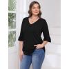 imageSAMPEEL 34 Length Sleeves Womens Tops Blouses for Women Dressy Casual Tops Trendy Summer Shirts Spring Clothes 2025Black