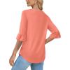 imageSAMPEEL 34 Length Sleeves Womens Tops Blouses for Women Dressy Casual Tops Trendy Summer Shirts Spring Clothes 2025Coral Pink