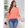 imageSAMPEEL 34 Length Sleeves Womens Tops Blouses for Women Dressy Casual Tops Trendy Summer Shirts Spring Clothes 2025Coral Pink