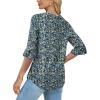 imageSAMPEEL 34 Length Sleeves Womens Tops Blouses for Women Dressy Casual Tops Trendy Summer Shirts Spring Clothes 2025Floral Blue