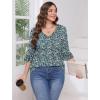 imageSAMPEEL 34 Length Sleeves Womens Tops Blouses for Women Dressy Casual Tops Trendy Summer Shirts Spring Clothes 2025Floral Blue
