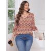 imageSAMPEEL 34 Length Sleeves Womens Tops Blouses for Women Dressy Casual Tops Trendy Summer Shirts Spring Clothes 2025Floral Bohemia