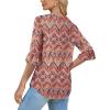 imageSAMPEEL 34 Length Sleeves Womens Tops Blouses for Women Dressy Casual Tops Trendy Summer Shirts Spring Clothes 2025Floral Bohemia