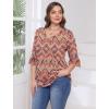 imageSAMPEEL 34 Length Sleeves Womens Tops Blouses for Women Dressy Casual Tops Trendy Summer Shirts Spring Clothes 2025Floral Bohemia