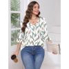 imageSAMPEEL 34 Length Sleeves Womens Tops Blouses for Women Dressy Casual Tops Trendy Summer Shirts Spring Clothes 2025Floral Leaves