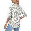 imageSAMPEEL 34 Length Sleeves Womens Tops Blouses for Women Dressy Casual Tops Trendy Summer Shirts Spring Clothes 2025Floral Leaves