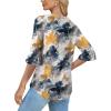 imageSAMPEEL 34 Length Sleeves Womens Tops Blouses for Women Dressy Casual Tops Trendy Summer Shirts Spring Clothes 2025Floral Painting