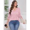 imageSAMPEEL 34 Length Sleeves Womens Tops Blouses for Women Dressy Casual Tops Trendy Summer Shirts Spring Clothes 2025Floral Pink Dot