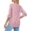 imageSAMPEEL 34 Length Sleeves Womens Tops Blouses for Women Dressy Casual Tops Trendy Summer Shirts Spring Clothes 2025Floral Pink Dot