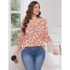 imageSAMPEEL 34 Length Sleeves Womens Tops Blouses for Women Dressy Casual Tops Trendy Summer Shirts Spring Clothes 2025Floral Red