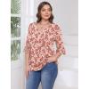 imageSAMPEEL 34 Length Sleeves Womens Tops Blouses for Women Dressy Casual Tops Trendy Summer Shirts Spring Clothes 2025Floral Red