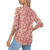 imageSAMPEEL 34 Length Sleeves Womens Tops Blouses for Women Dressy Casual Tops Trendy Summer Shirts Spring Clothes 2025Floral Red