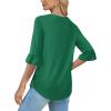 imageSAMPEEL 34 Length Sleeves Womens Tops Blouses for Women Dressy Casual Tops Trendy Summer Shirts Spring Clothes 2025Green