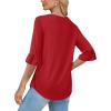 imageSAMPEEL 34 Length Sleeves Womens Tops Blouses for Women Dressy Casual Tops Trendy Summer Shirts Spring Clothes 2025Red
