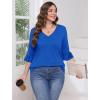 imageSAMPEEL 34 Length Sleeves Womens Tops Blouses for Women Dressy Casual Tops Trendy Summer Shirts Spring Clothes 2025Royal Blue