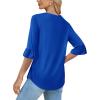 imageSAMPEEL 34 Length Sleeves Womens Tops Blouses for Women Dressy Casual Tops Trendy Summer Shirts Spring Clothes 2025Royal Blue