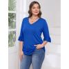 imageSAMPEEL 34 Length Sleeves Womens Tops Blouses for Women Dressy Casual Tops Trendy Summer Shirts Spring Clothes 2025Royal Blue