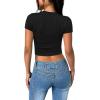 imageSAMPEEL Crop Tops for Women Summer Trendy Tight Tshirts 2024 Slim FitBlack