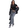 imageSAMPEEL Crop Tops for Women Summer Trendy Tight Tshirts 2024 Slim FitBlack