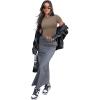 imageSAMPEEL Crop Tops for Women Summer Trendy Tight Tshirts 2024 Slim FitBrown