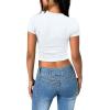 imageSAMPEEL Crop Tops for Women Summer Trendy Tight Tshirts 2024 Slim FitClassical White