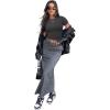 imageSAMPEEL Crop Tops for Women Summer Trendy Tight Tshirts 2024 Slim FitDark Grey