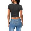 imageSAMPEEL Crop Tops for Women Summer Trendy Tight Tshirts 2024 Slim FitDark Grey