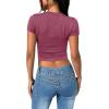 imageSAMPEEL Crop Tops for Women Summer Trendy Tight Tshirts 2024 Slim FitFuchsia