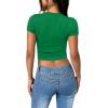 imageSAMPEEL Crop Tops for Women Summer Trendy Tight Tshirts 2024 Slim FitGreen