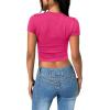imageSAMPEEL Crop Tops for Women Summer Trendy Tight Tshirts 2024 Slim FitHot Pink
