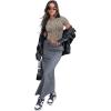 imageSAMPEEL Crop Tops for Women Summer Trendy Tight Tshirts 2024 Slim FitLeopard Print