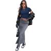 imageSAMPEEL Crop Tops for Women Summer Trendy Tight Tshirts 2024 Slim FitNavy Blue