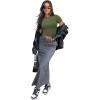 imageSAMPEEL Crop Tops for Women Summer Trendy Tight Tshirts 2024 Slim FitOlive Army Green