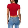 imageSAMPEEL Crop Tops for Women Summer Trendy Tight Tshirts 2024 Slim FitRed