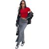 imageSAMPEEL Crop Tops for Women Summer Trendy Tight Tshirts 2024 Slim FitRed