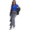 imageSAMPEEL Crop Tops for Women Summer Trendy Tight Tshirts 2024 Slim FitRoyal Blue