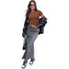 imageSAMPEEL Crop Tops for Women Summer Trendy Tight Tshirts 2024 Slim FitTan Brown