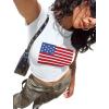 imageSAMPEEL Crop Tops for Women Summer Trendy Tight Tshirts 2024 Slim FitUsa Flag Printed