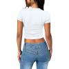 imageSAMPEEL Crop Tops for Women Summer Trendy Tight Tshirts 2024 Slim FitUsa Flag Printed