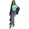imageSAMPEEL Crop Tops for Women Summer Trendy Tight Tshirts 2024 Slim FitWhite Auqa Blue