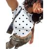 imageSAMPEEL Crop Tops for Women Summer Trendy Tight Tshirts 2024 Slim FitWhite Dots
