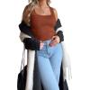 imageSAMPEEL Ribbed Tank Tops for Women Square Neck Summer Sleeveless TopsBrown