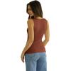 imageSAMPEEL Ribbed Tank Tops for Women Square Neck Summer Sleeveless TopsBrown