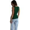 imageSAMPEEL Ribbed Tank top for Women Trendy Crewneck Sleeveless TopsGreen