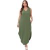 imageSAMPEEL Summer Dresses Maxi Dress Vacation Beach Sundresses 2025 with PocketsArmy Green