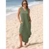 imageSAMPEEL Summer Dresses Maxi Dress Vacation Beach Sundresses 2025 with PocketsArmy Green